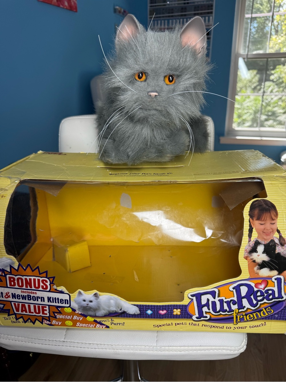 Tiger Electronics FurReal
Friends Gray Shaggy Kitty Cat Interactive Plush Toy